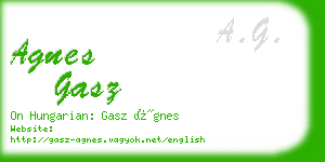 agnes gasz business card